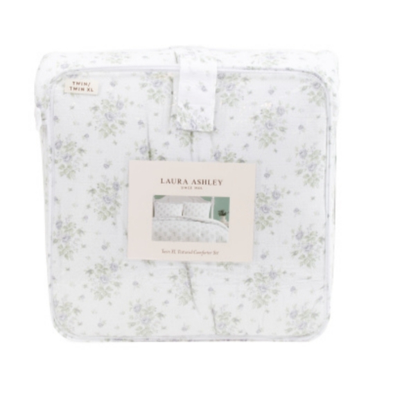 (XT5)Laura Ashley Rosebud Floral Gauze Comforter Set - Picture 1 of 2